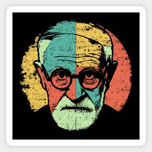 Sigmund Freud Pop Portrait – Retro Psychoanalysis Art Sticker